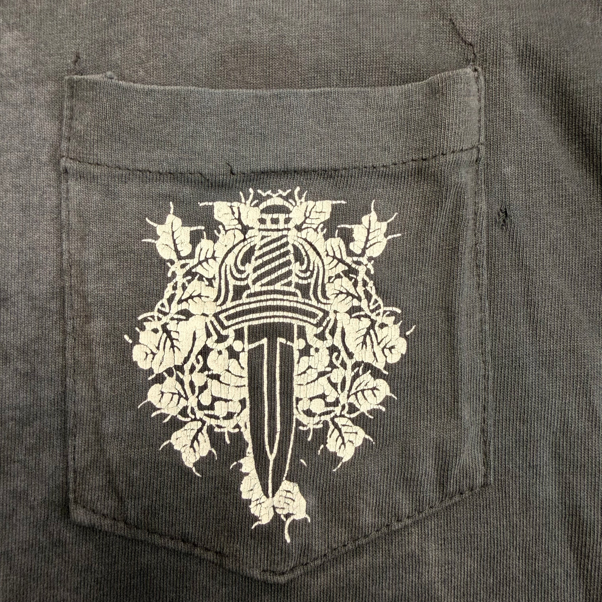 Thrashed Chrome Hearts Long Sleeve T-Shirt - Grey - M