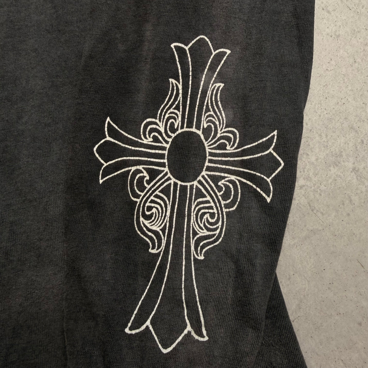 Thrashed Chrome Hearts Long Sleeve T-Shirt - Grey - M