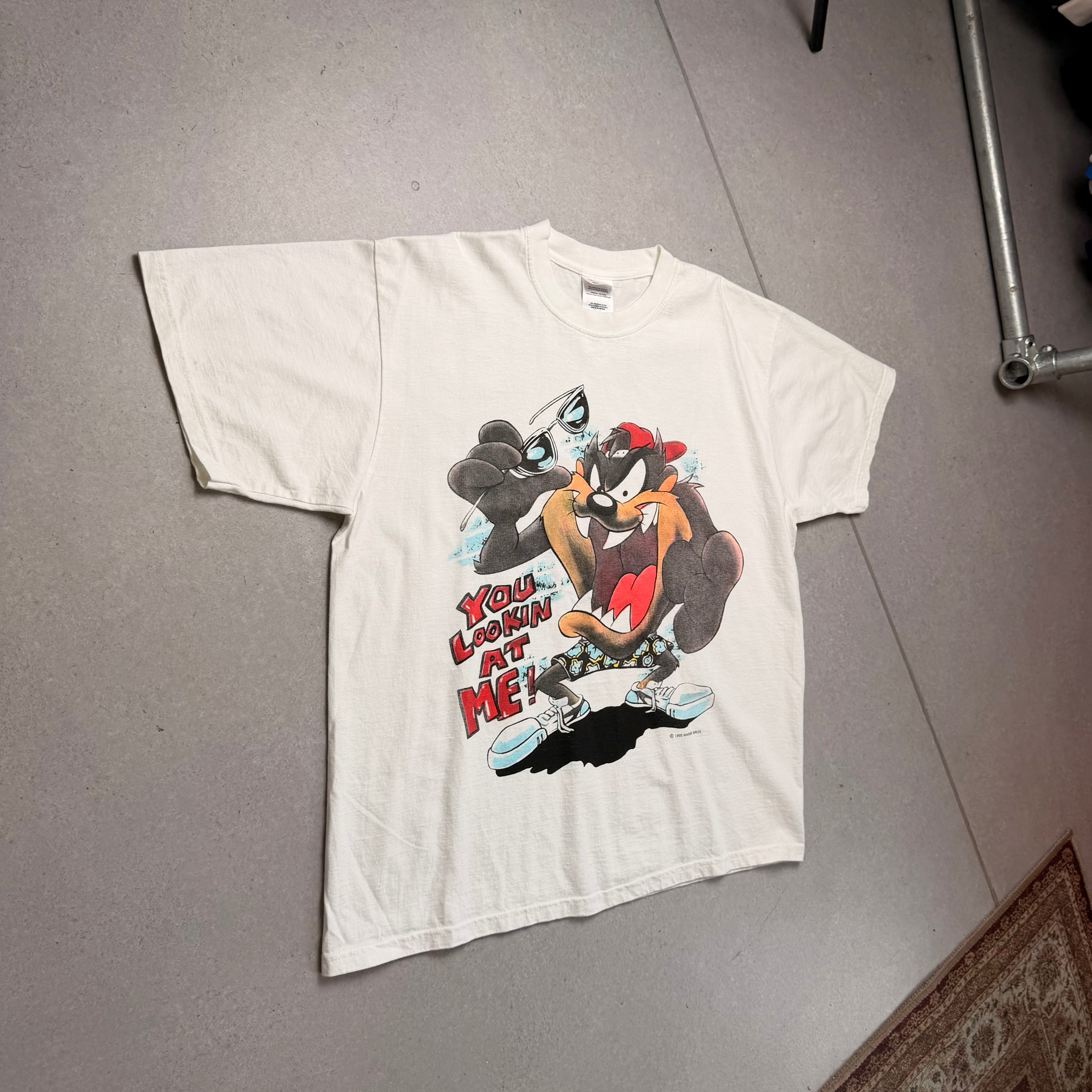 Vintage 1995 Looney Tunes T-Shirt - White - XL