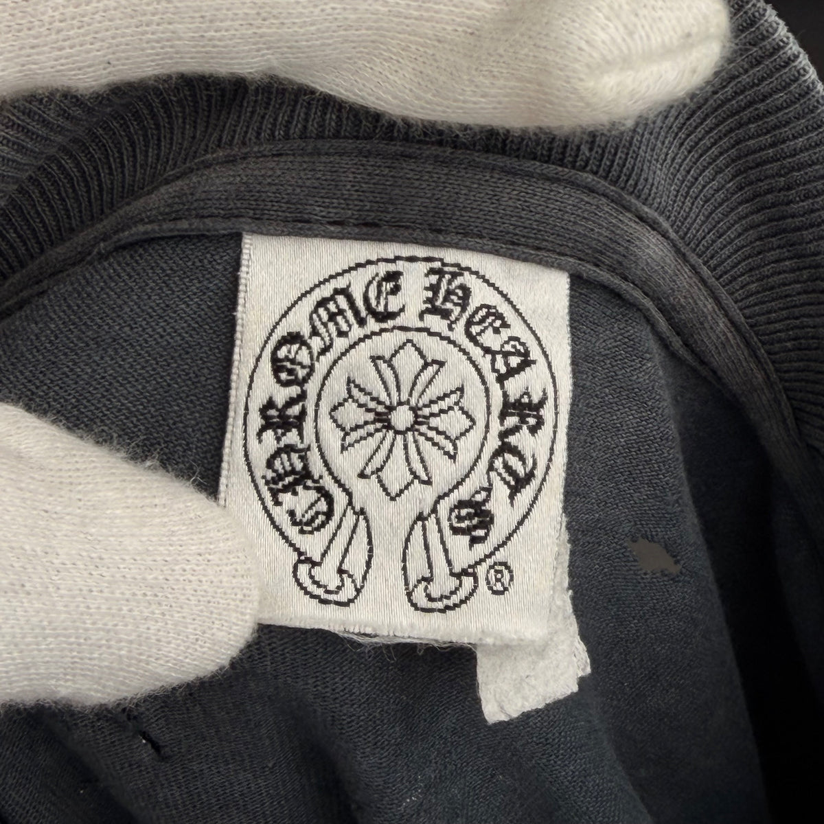 Thrashed Chrome Hearts Long Sleeve T-Shirt - Grey - M