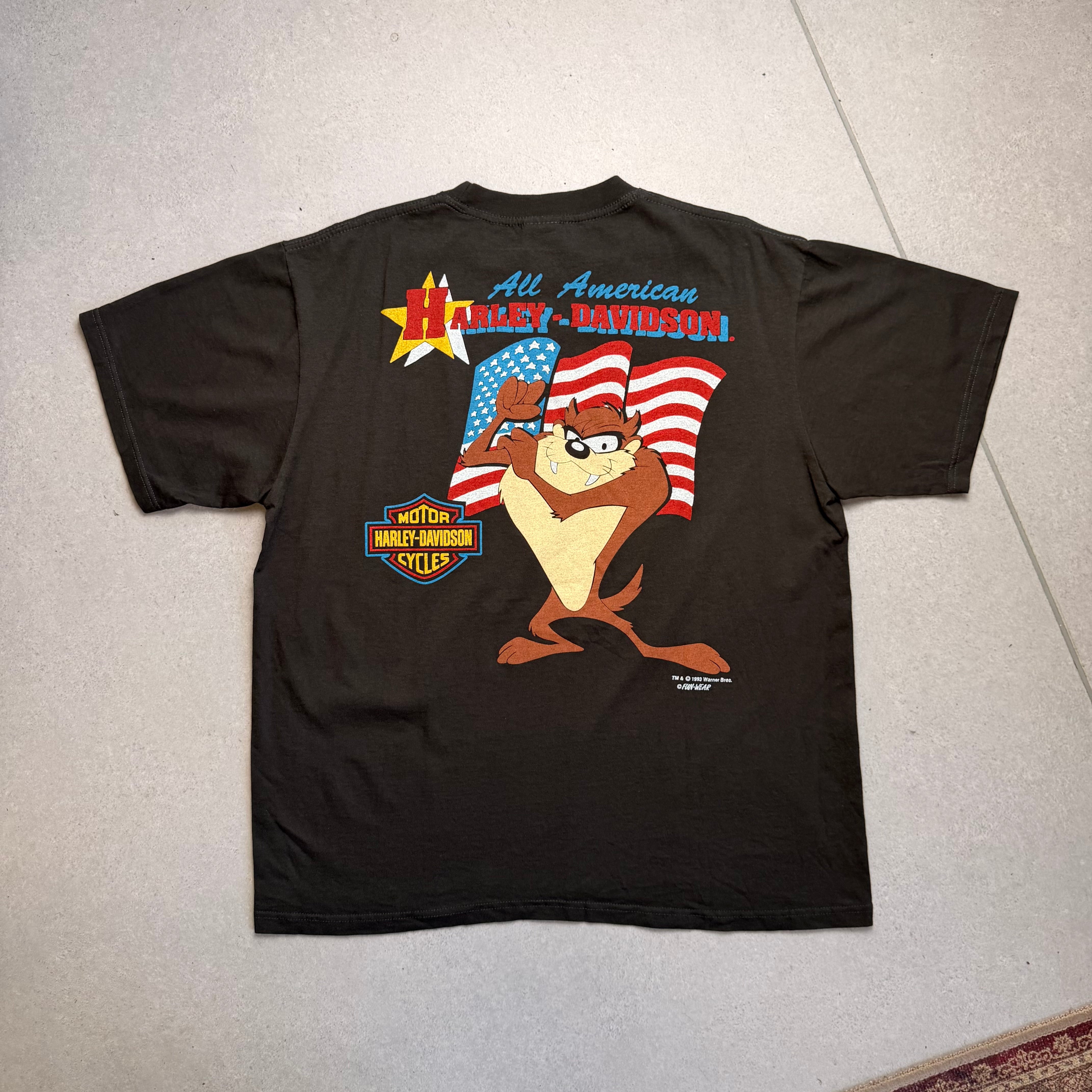 Vintage 1992 Harley Davidson T-Shirt - Black - XL