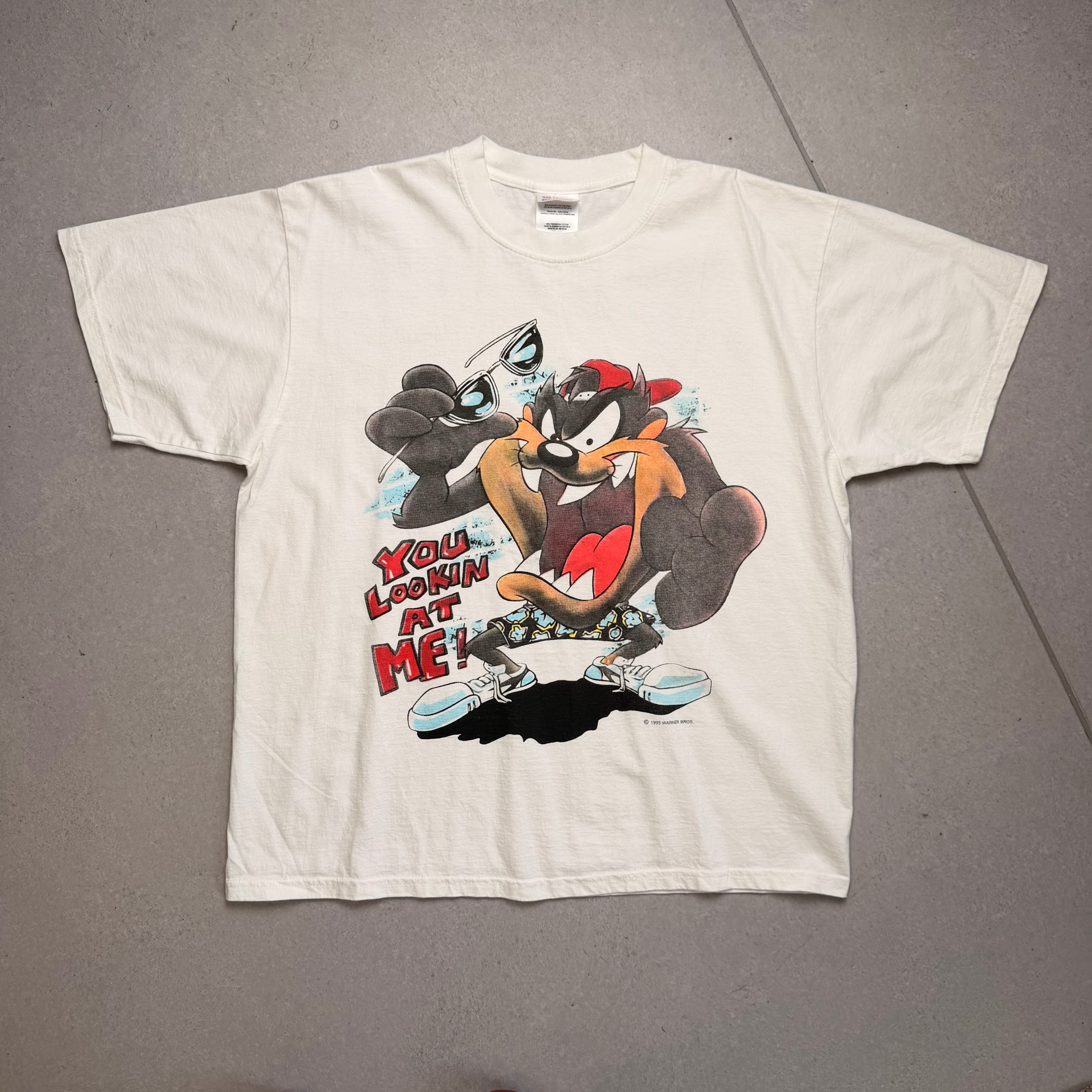 Vintage 1995 Looney Tunes T-Shirt - White - XL