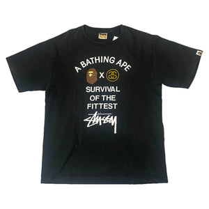 A Bathing Ape (BAPE) x Stussy T-Shirt - Black - XL