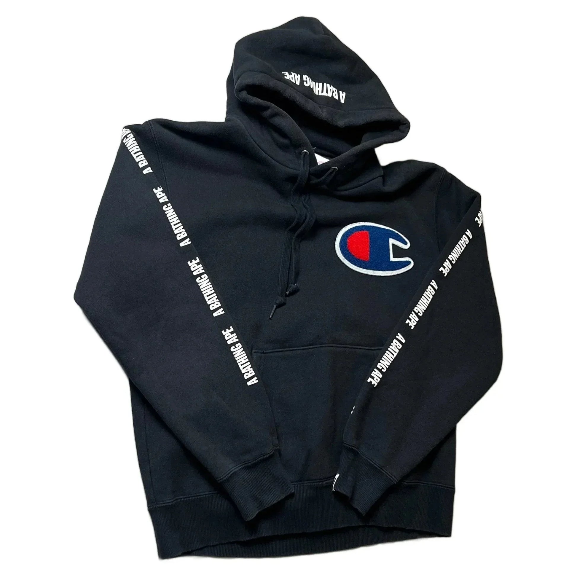 Black Champion x BAPE Hoodie - L | The Streetwear Studio