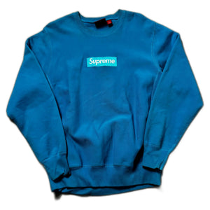 Supreme Box Logo Sweatshirt - Blue - L