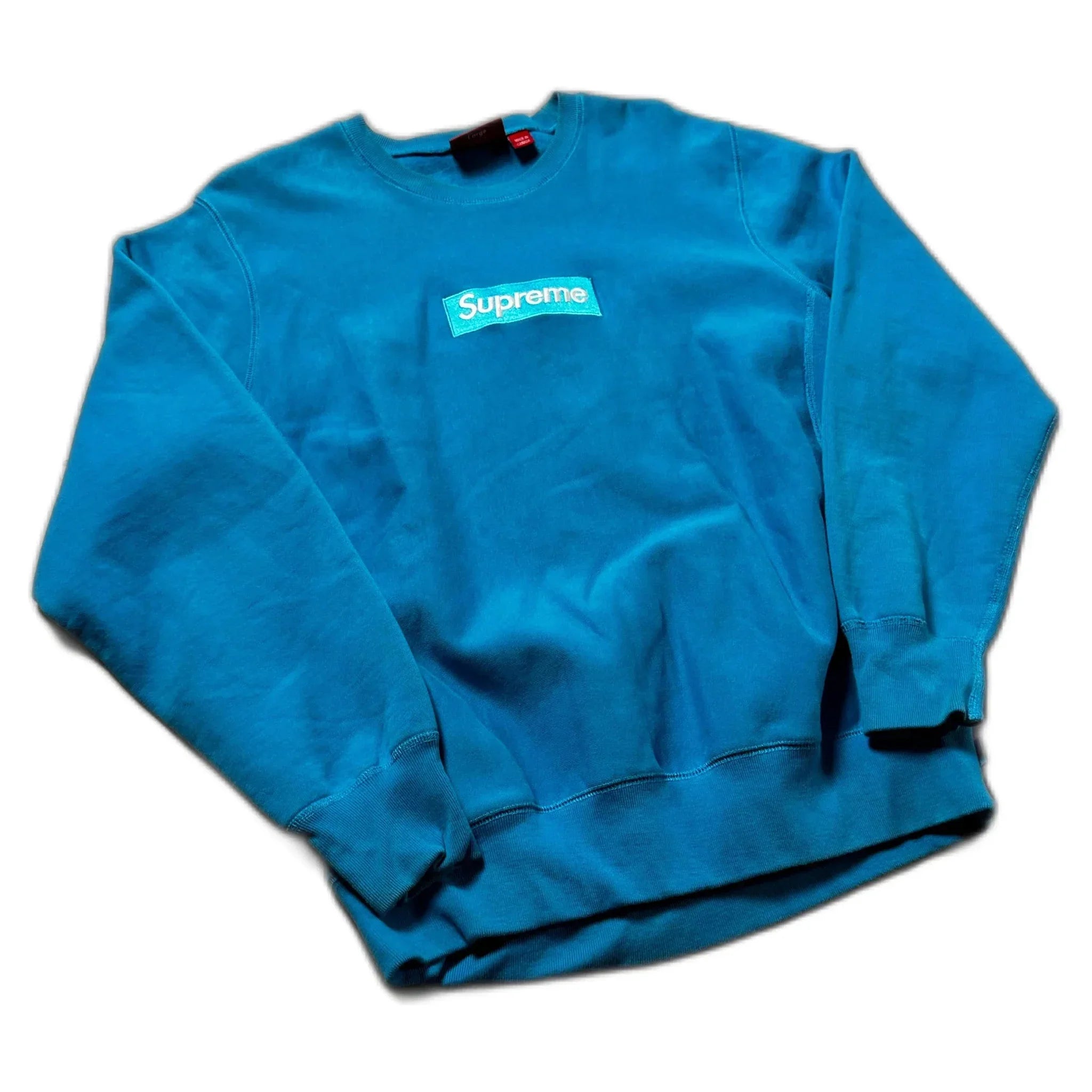 Blue Supreme Box Logo Sweatshirt - L | The Streetwear Studio