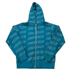 Supreme Zip Up Hoodie - Blue - M