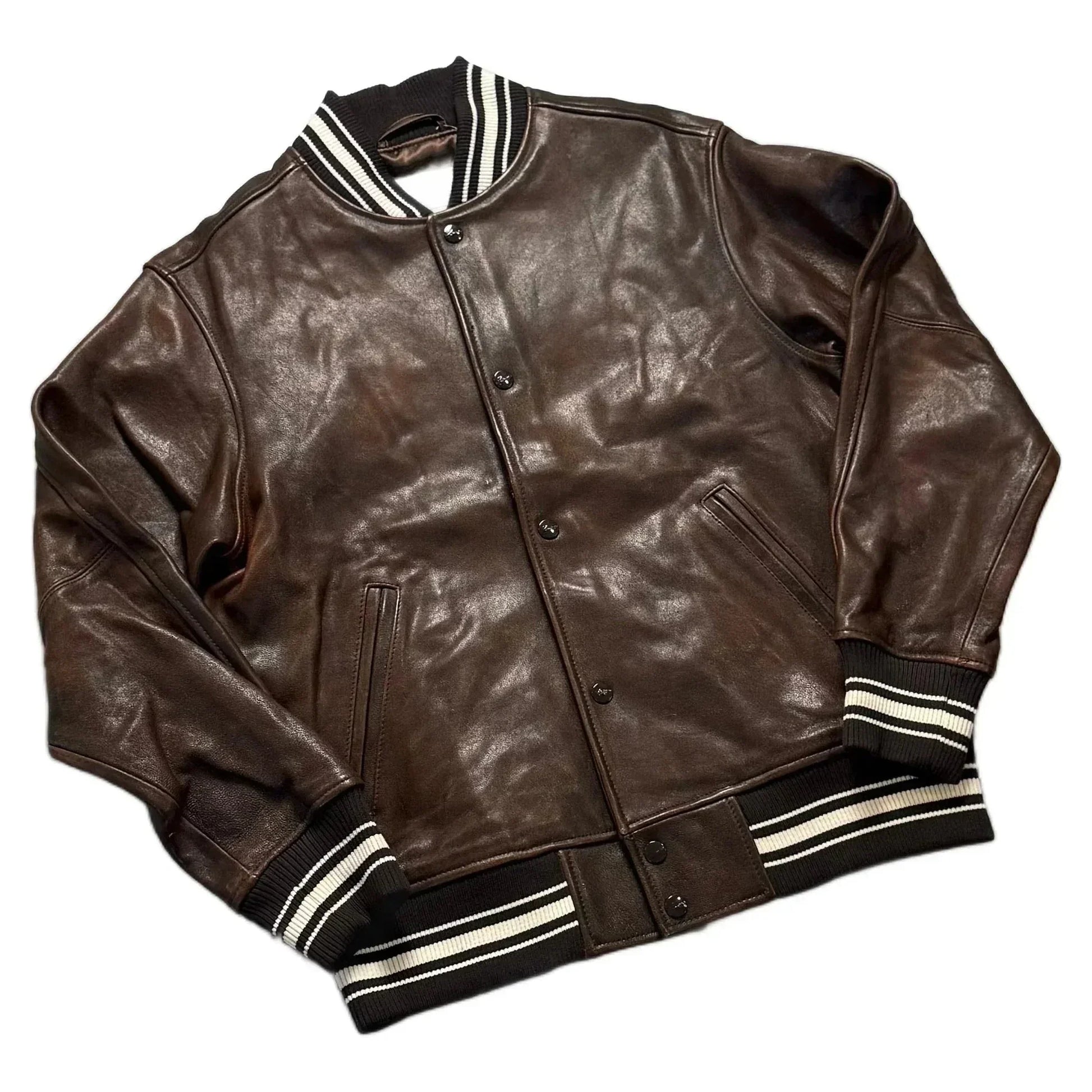 Brown Supreme Leather Jacket - S | The Streetwear Studio