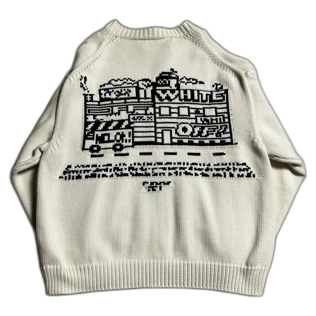 Cream Off-White Knitted Sweatshirt - XL | The Streetwear Studio