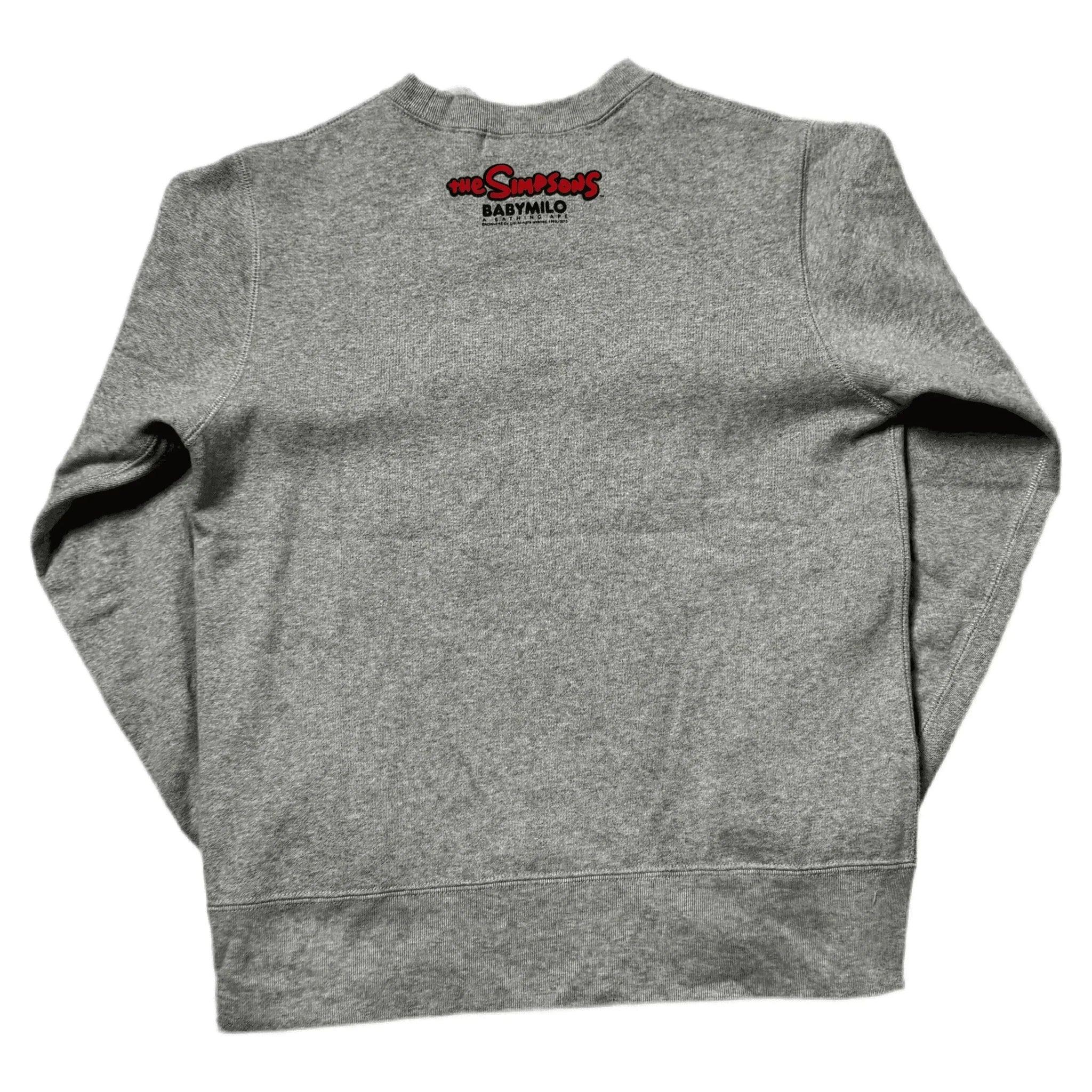 Grey A Bathing Ape (BAPE) x The Simpsons Sweatshirt - S | The Streetwear Studio