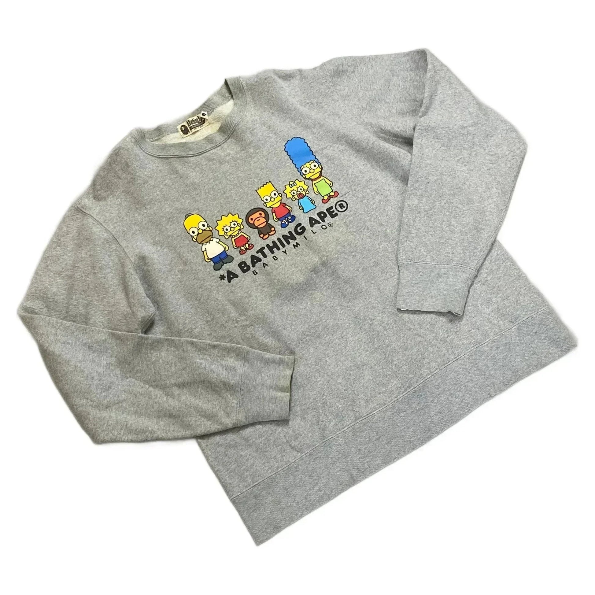 Grey A Bathing Ape (BAPE) x The Simpsons Sweatshirt - XL | The Streetwear Studio