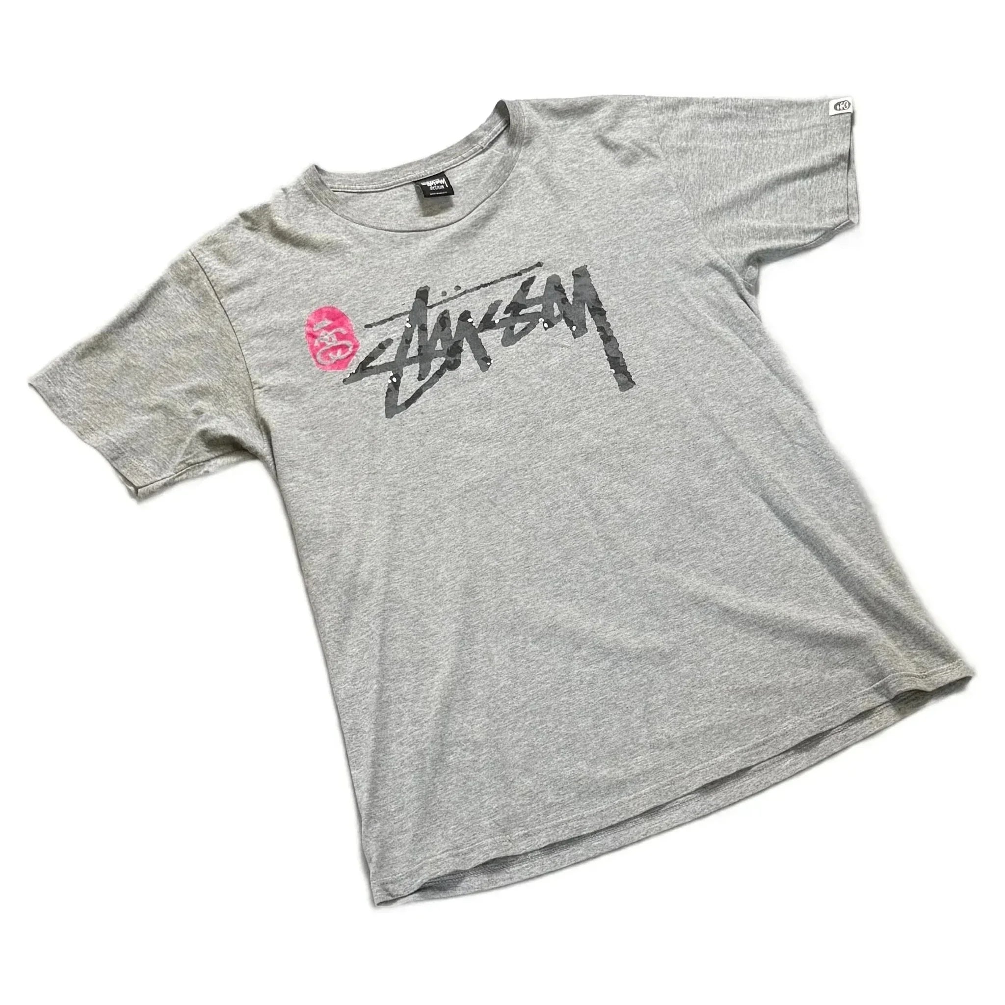Grey Stussy x A Bathing Ape (BAPE) Tee - M | The Streetwear Studio