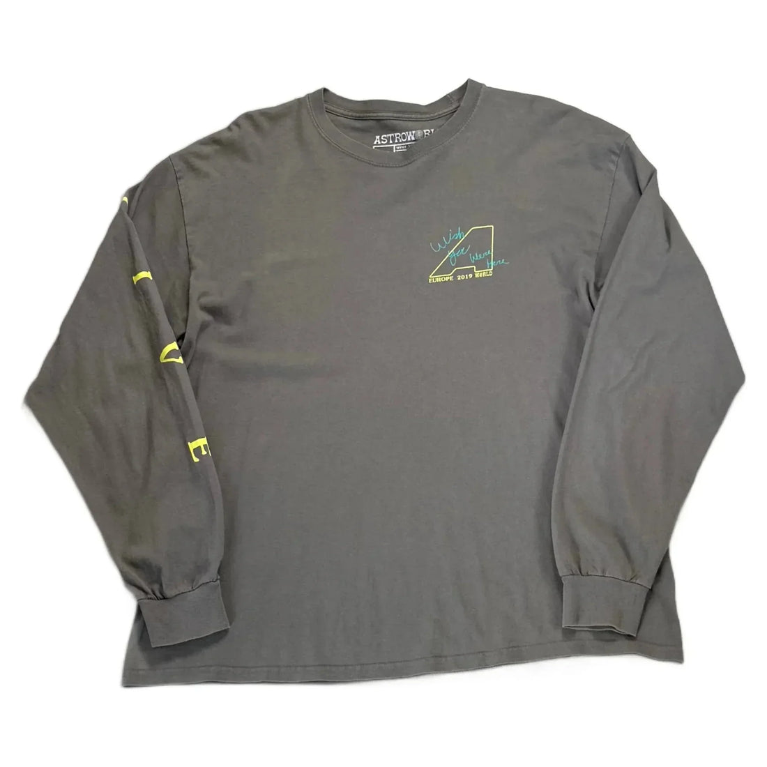Grey Travis Scott Astroworld Long Sleeve Tee - XL | The Streetwear Studio