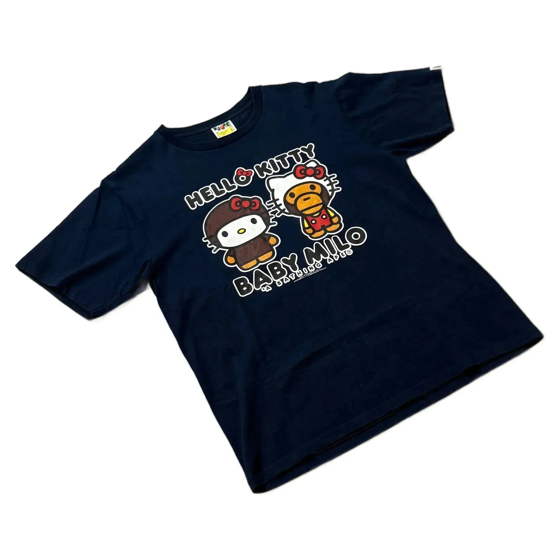 Navy Blue A Bathing Ape (BAPE) x Hello Kitty Tee - L | The Streetwear Studio