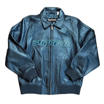 Supreme Silver Surfer Leather Jacket - Blue - S