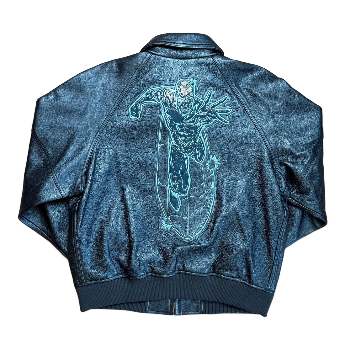 Supreme Silver Surfer Leather Jacket - Blue - S