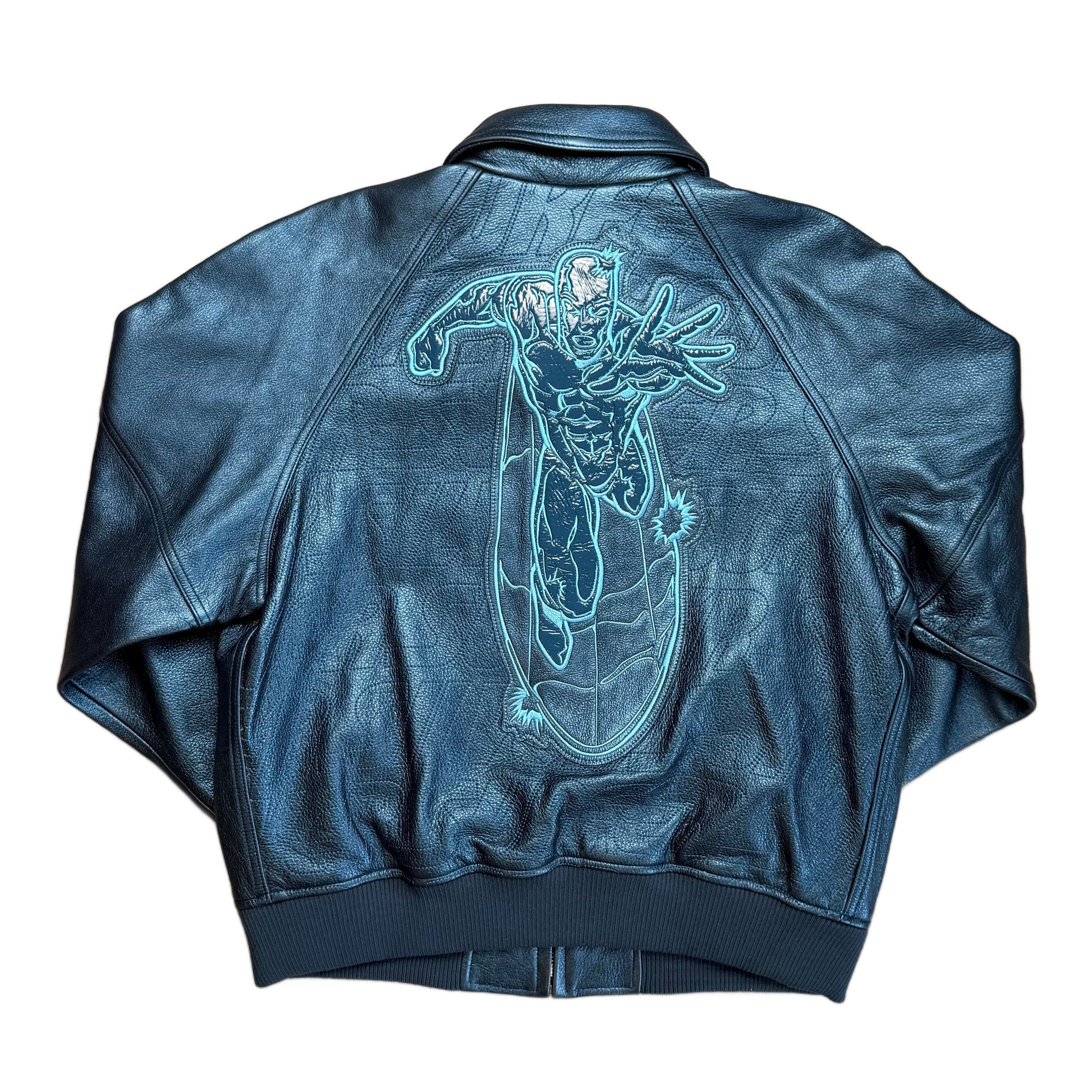 Supreme Silver Surfer Leather Jacket - Blue - S