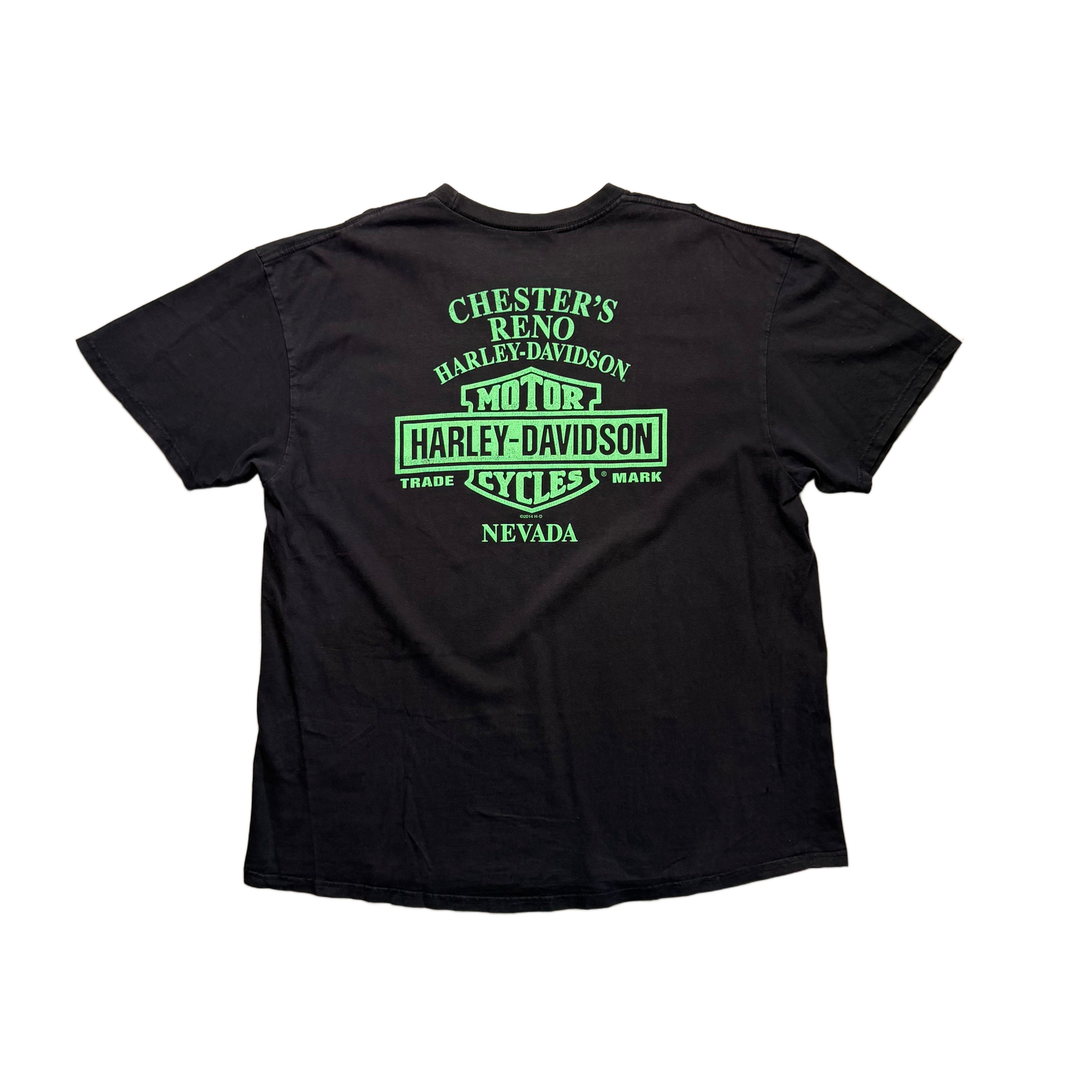 Vintage 2014 Harley Davidson T-Shirt - Black - XXL