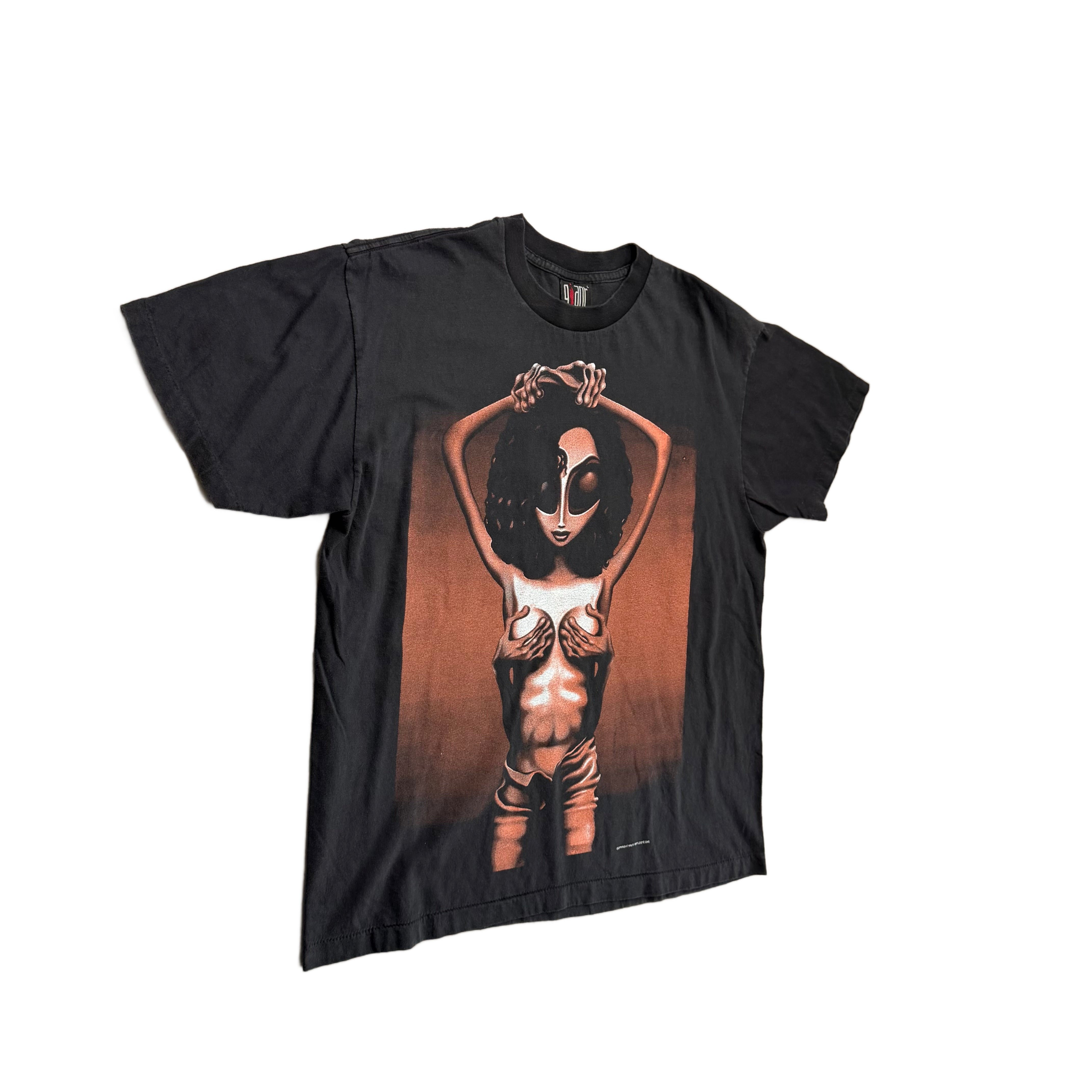 Vintage 1996 Aliens Work T-Shirt - Black - L