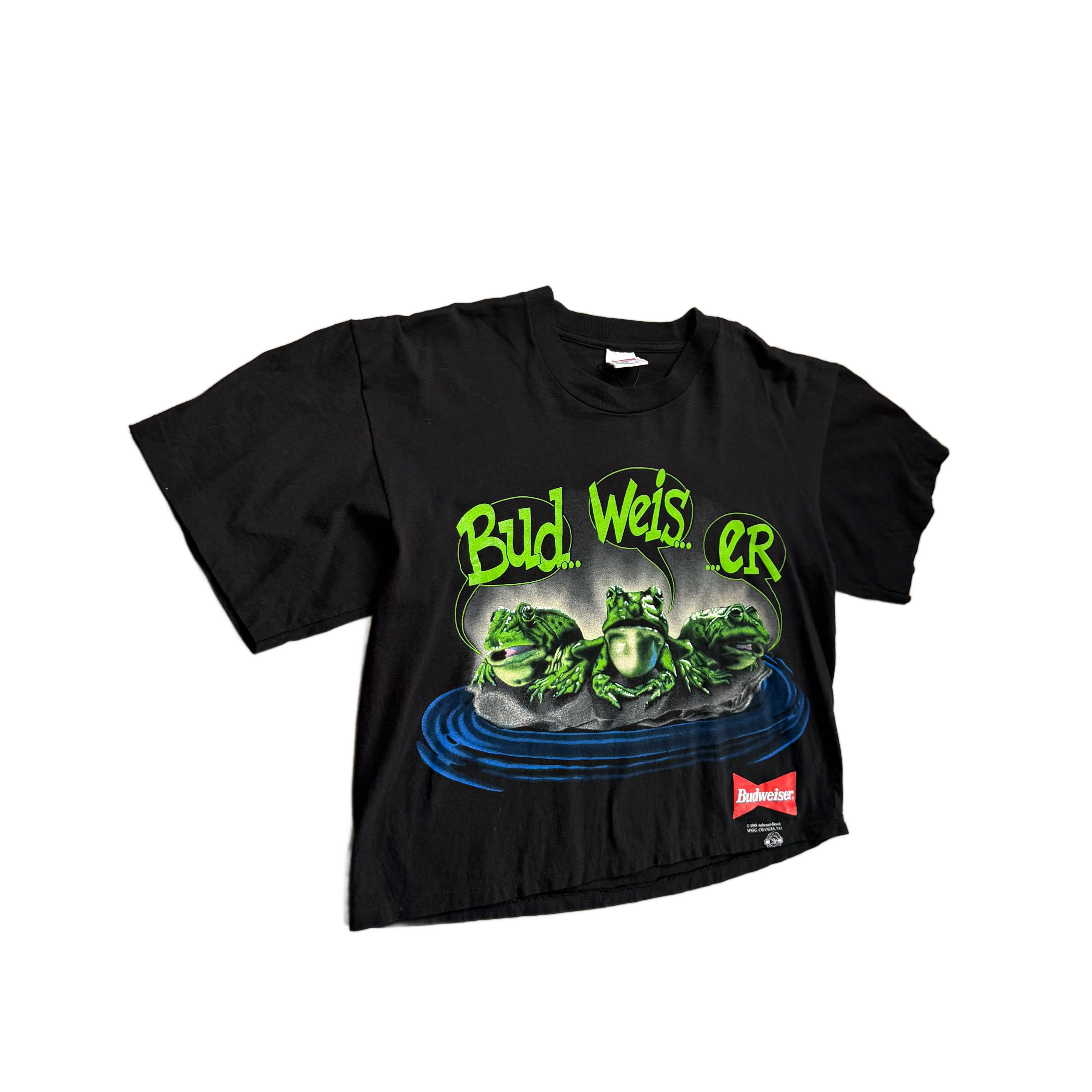 Vintage 1995 Budweiser T-Shirt - Black - L