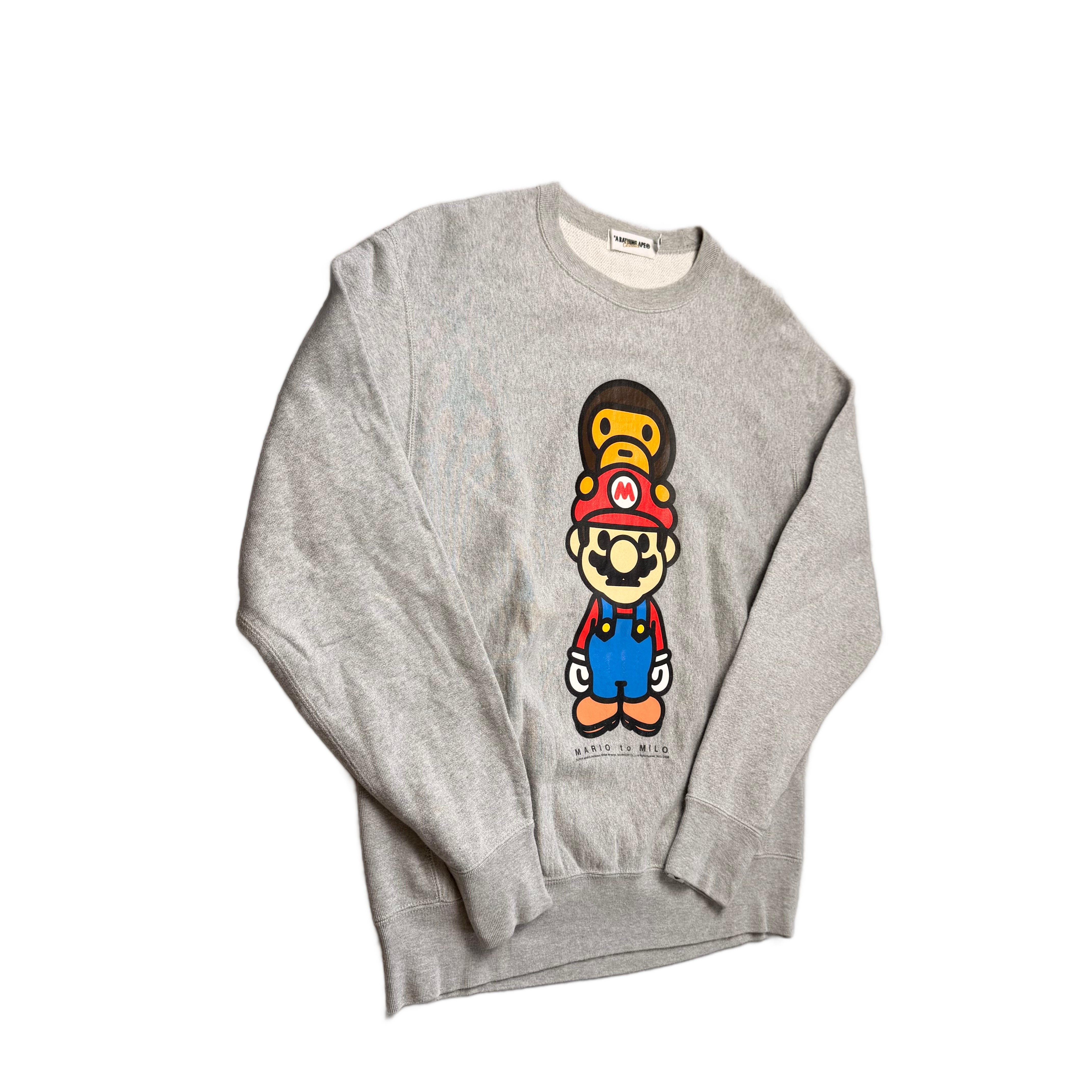 BAPE x Mario Sweatshirt - Grey - M