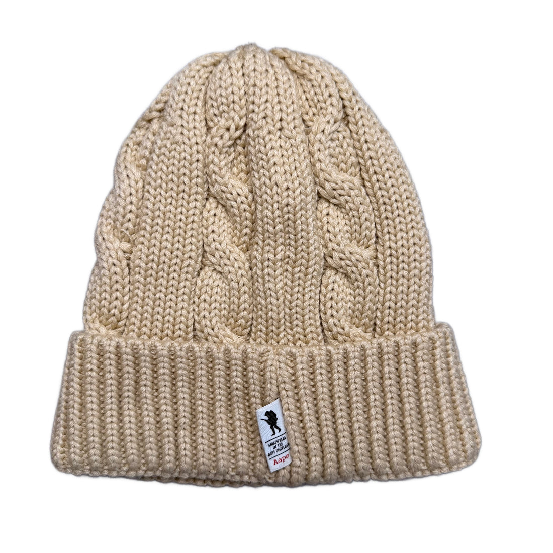 A Bathing Ape (BAPE) Cable Knit Beanie - Beige