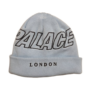 Palace Ribbed Knit Beanie - Blue