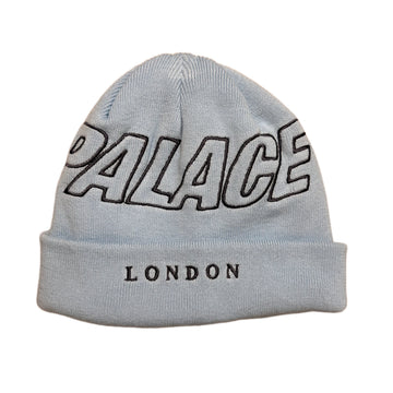 Palace Ribbed Knit Beanie - Blue