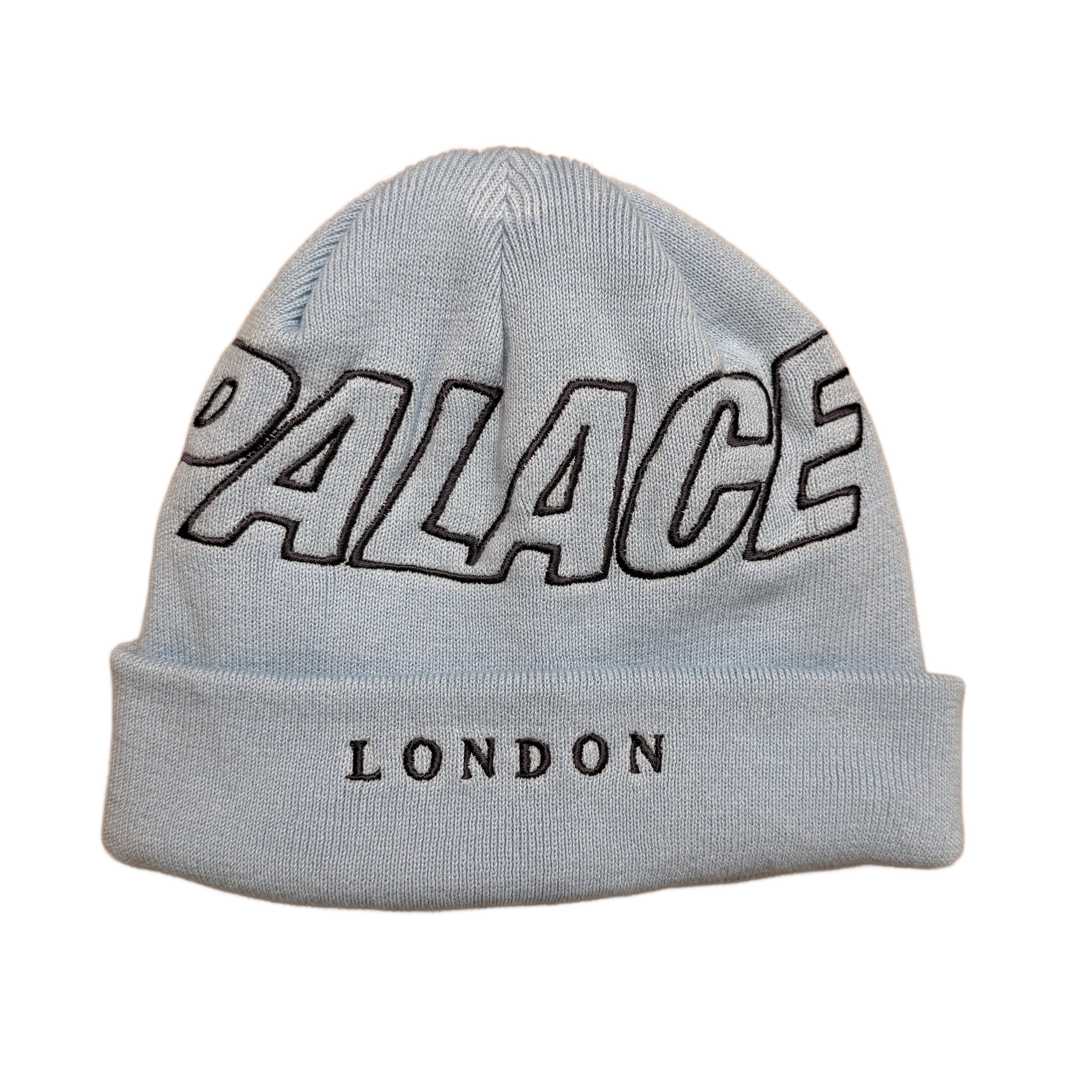 Palace Ribbed Knit Beanie - Blue