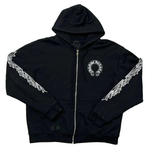 Chrome Hearts Thermal Lined Zip Up Hoodie - Black - L