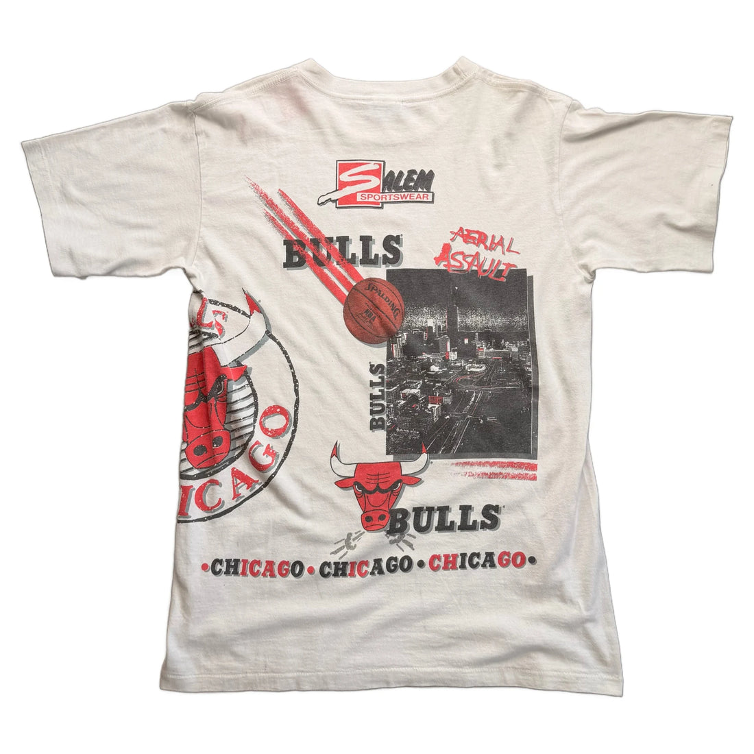 Vintage White Chicago Bulls Tee - L