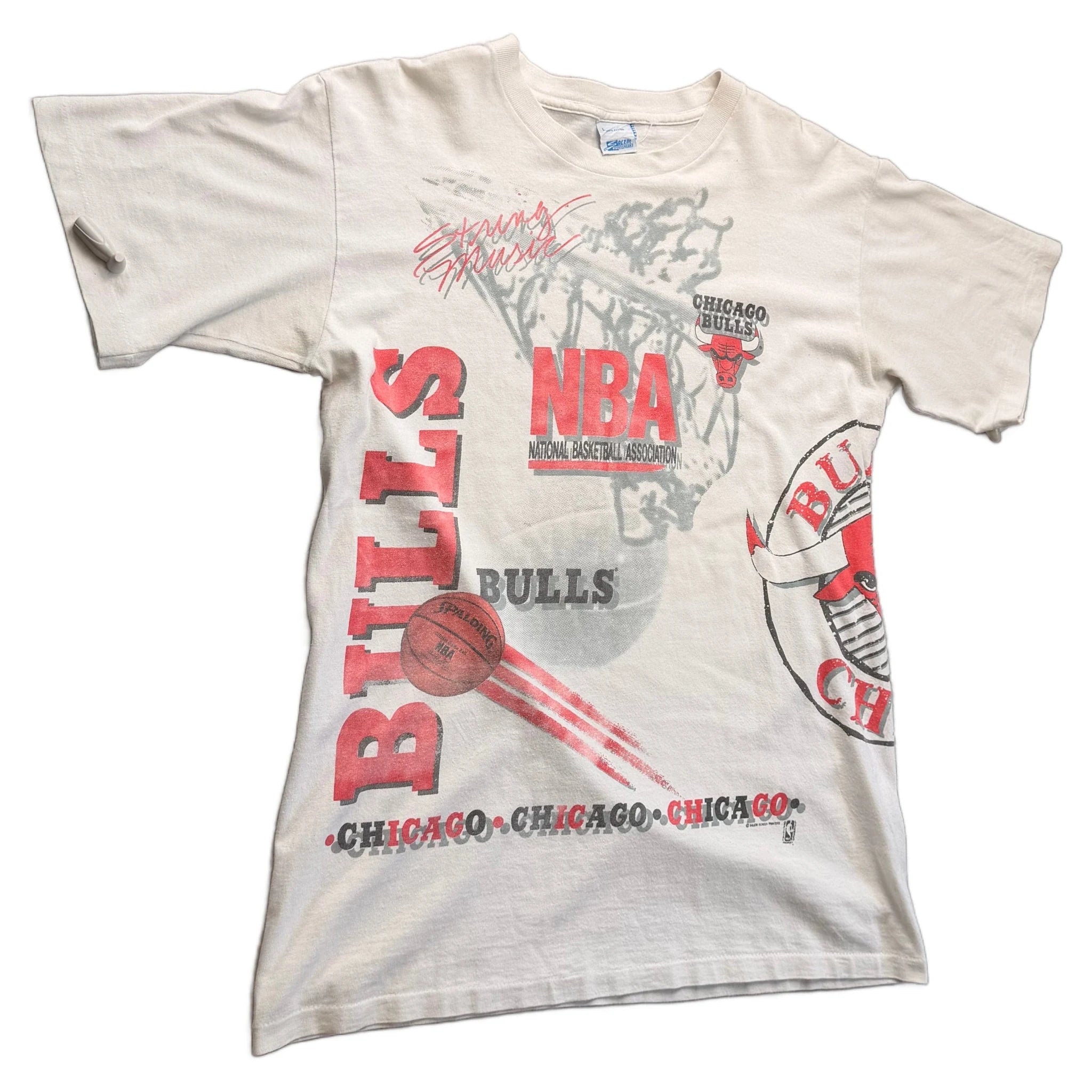 Vintage White Chicago Bulls Tee - L