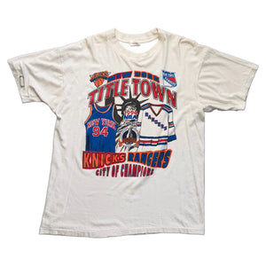 Vintage White New York Knicks Tee - XL