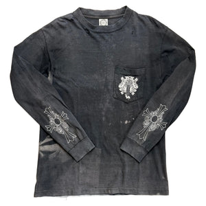 Thrashed Chrome Hearts Long Sleeve Tee - Grey - M