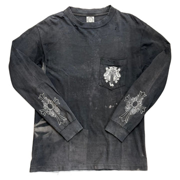 Thrashed Chrome Hearts Long Sleeve Tee - Grey - M
