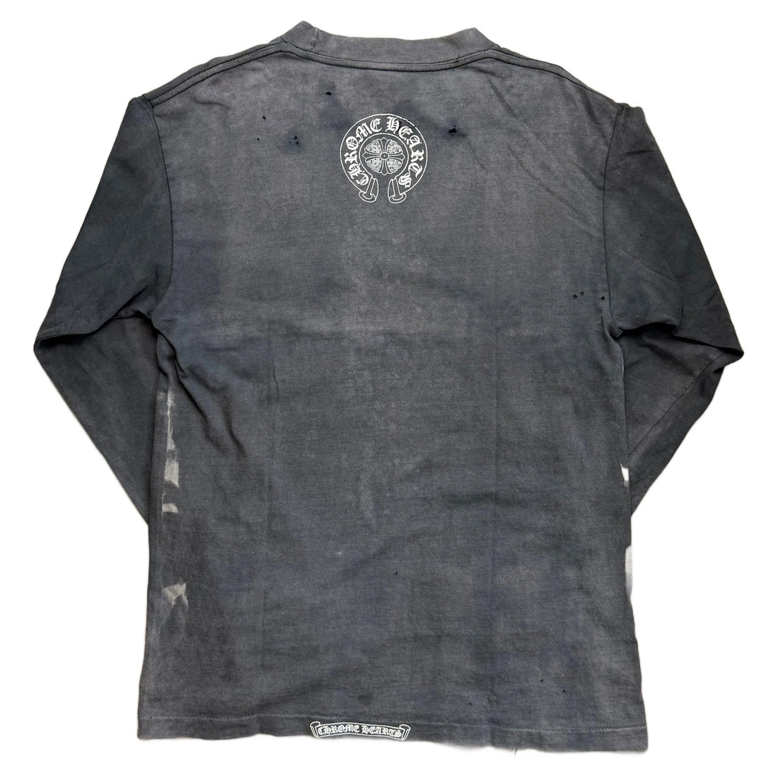 Thrashed Chrome Hearts Long Sleeve Tee - Grey - M