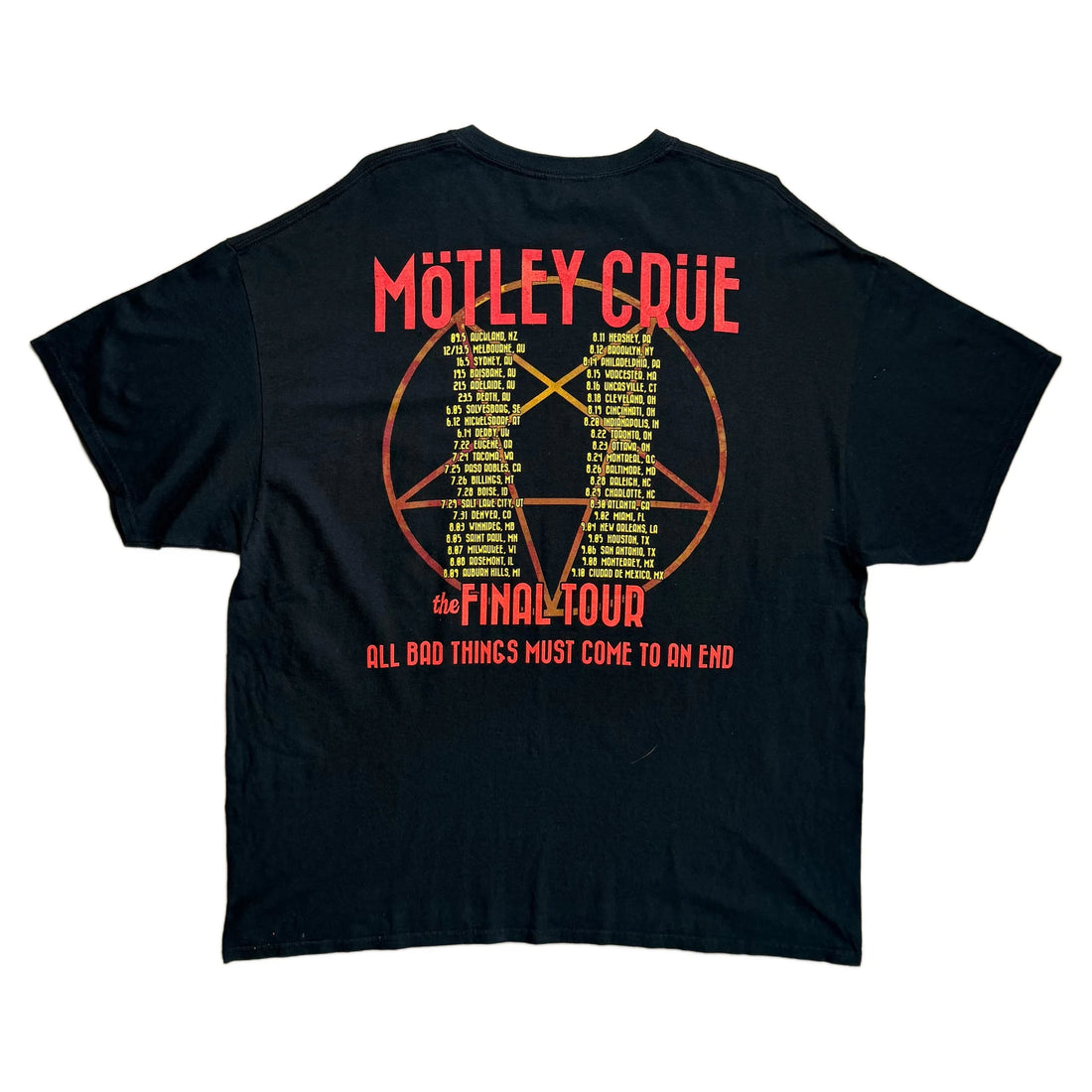Vintage Motley Crue T-Shirt - Black - XXL