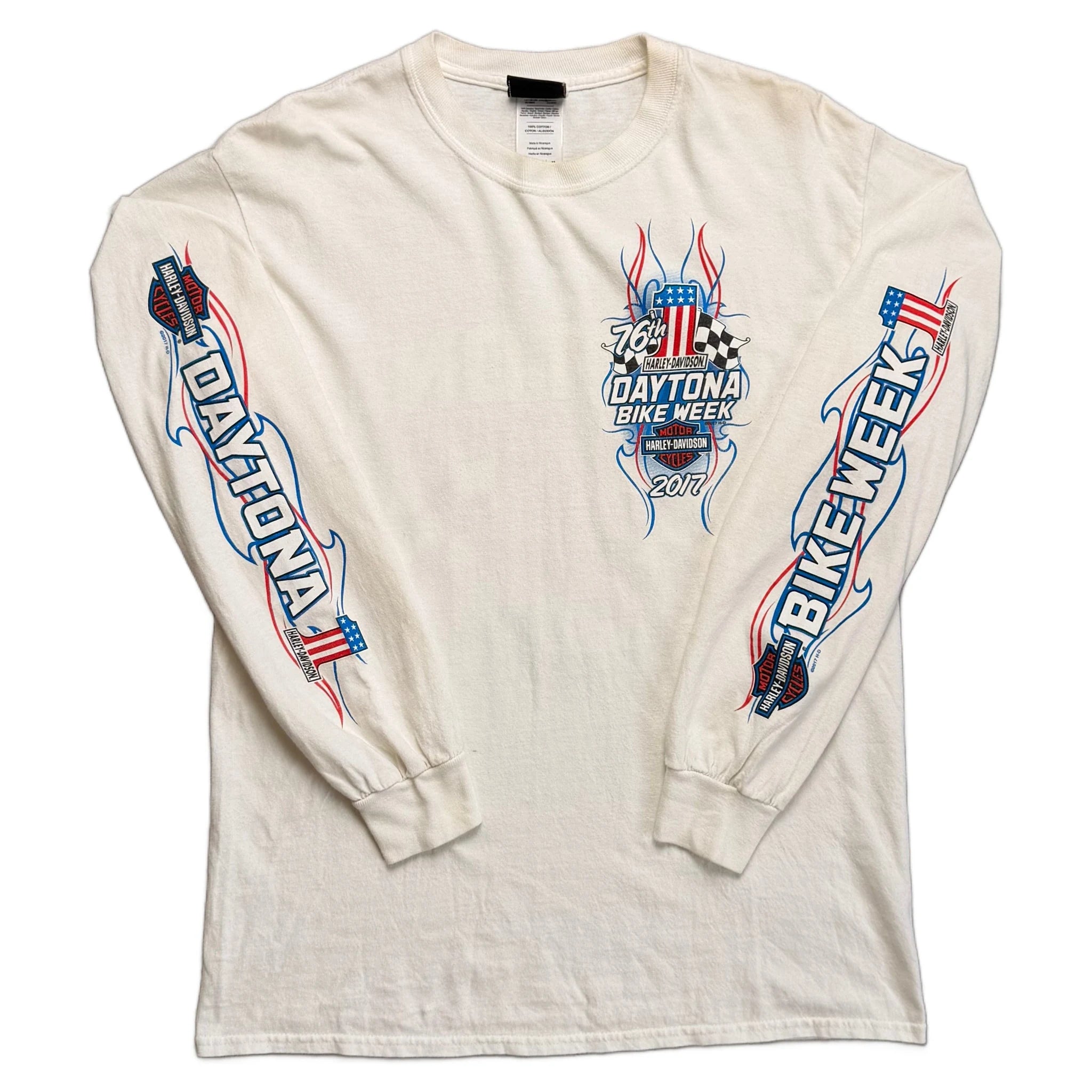 Vintage 2017 Harley Davidson T-Shirt - Cream - M