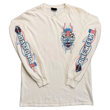 Vintage 2017 Harley Davidson T-Shirt - Cream - M