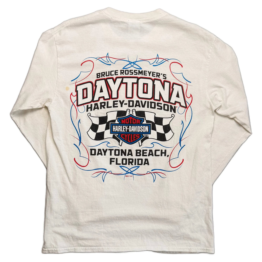 Vintage 2017 Harley Davidson T-Shirt - Cream - M