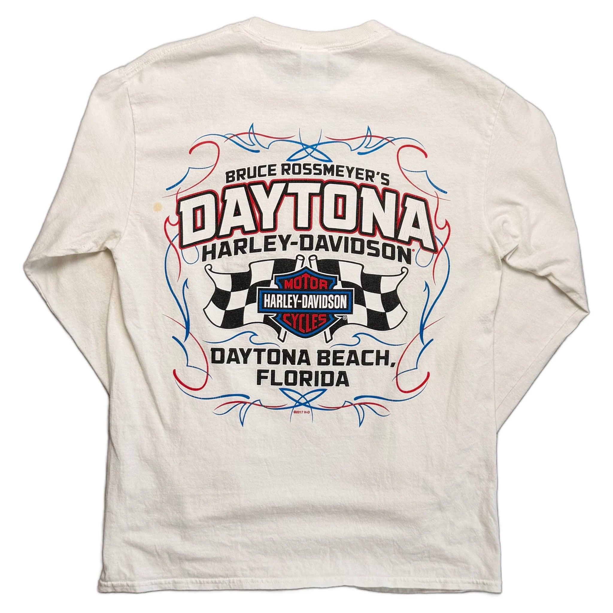 Vintage 2017 Harley Davidson T-Shirt - Cream - M