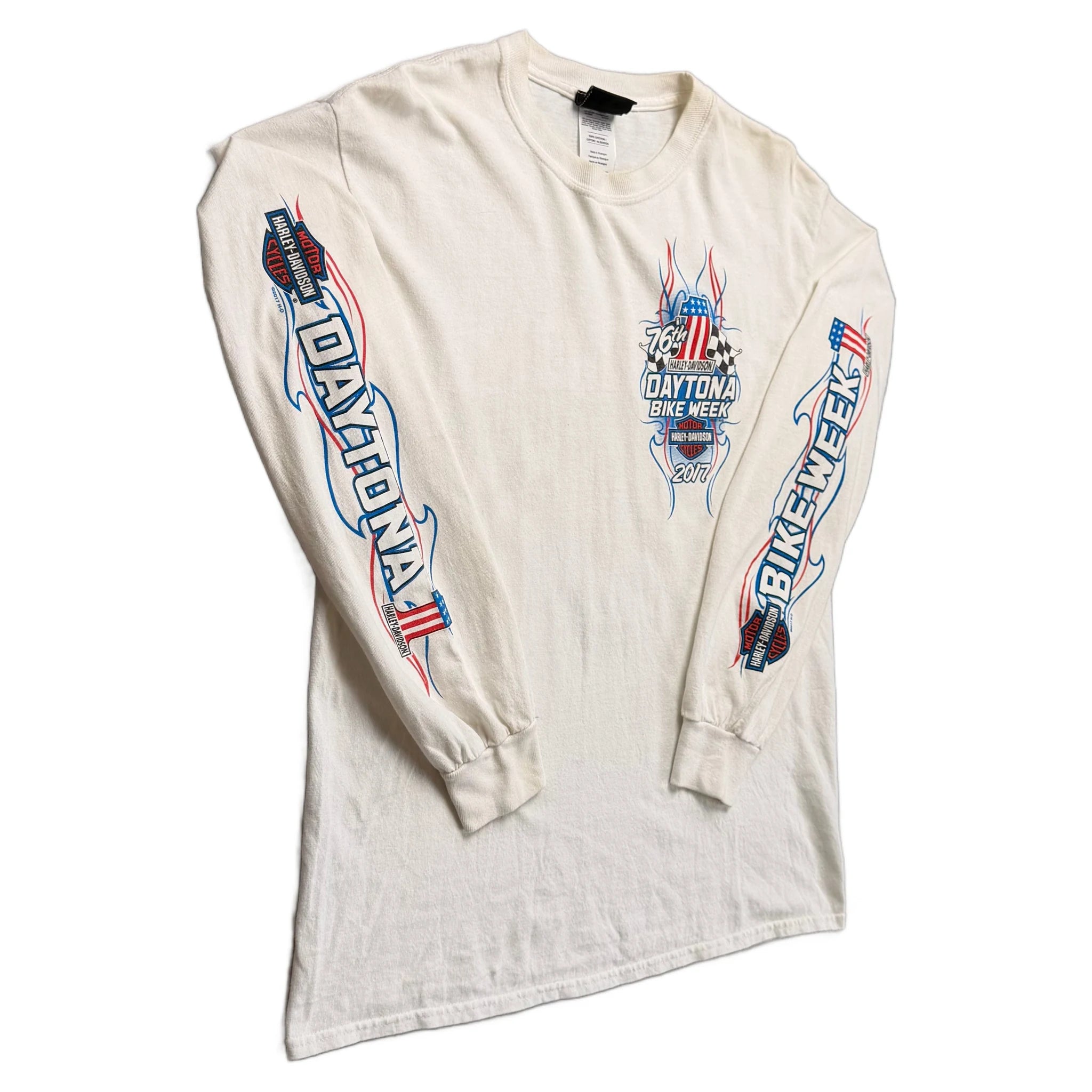 Vintage 2017 Harley Davidson T-Shirt - Cream - M