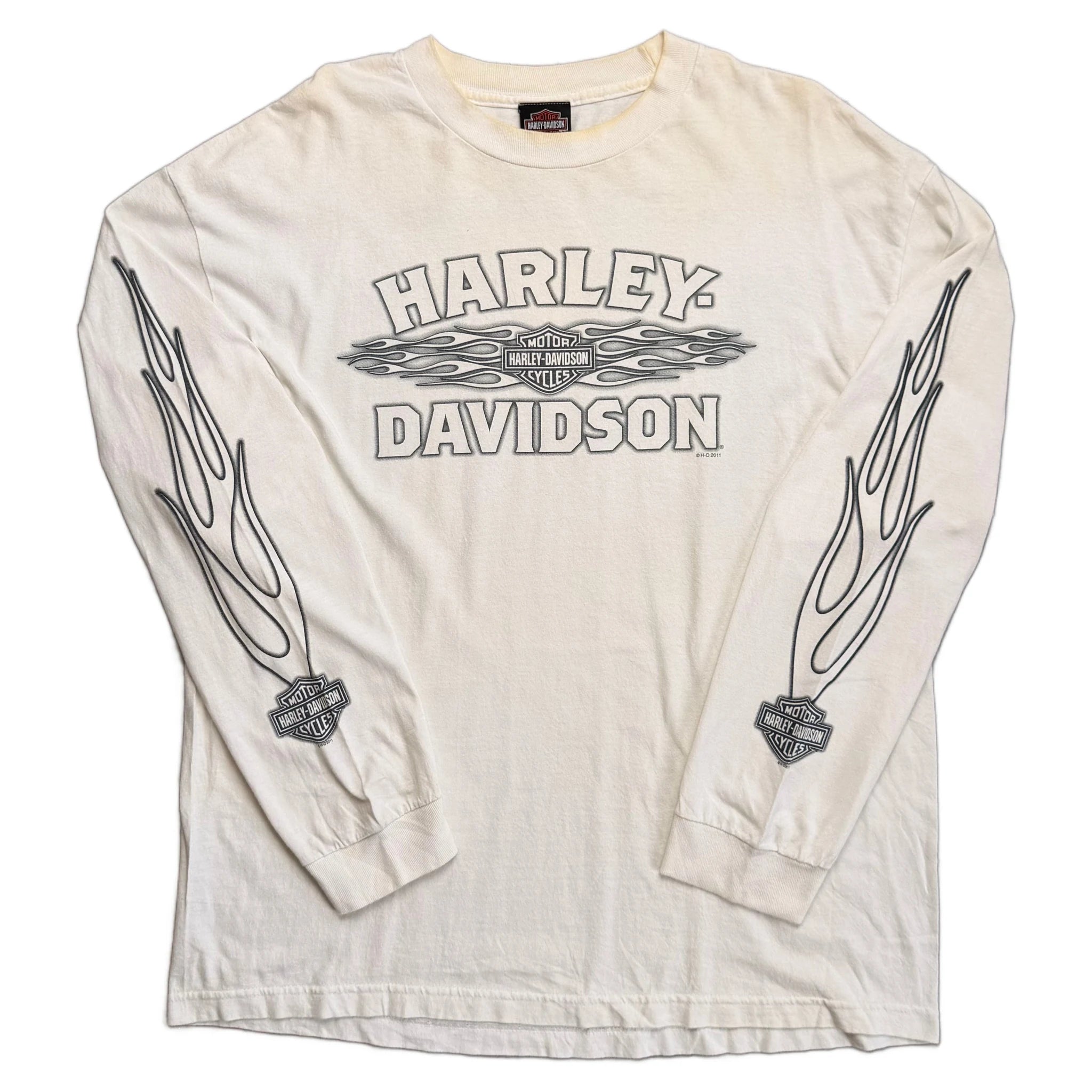 Vintage 2011 Harley Davidson T-Shirt - Cream - XL