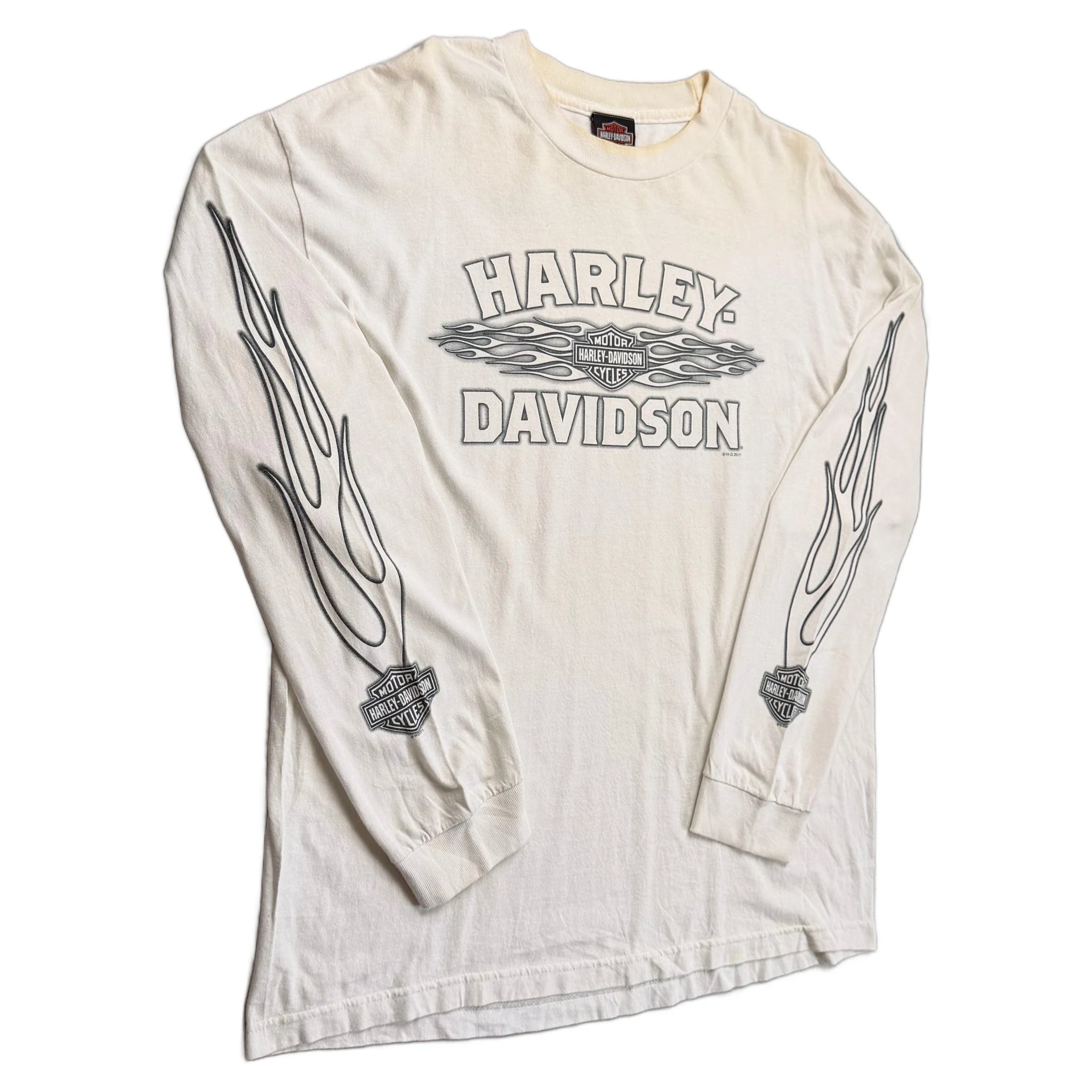 Vintage 2011 Harley Davidson T-Shirt - Cream - XL