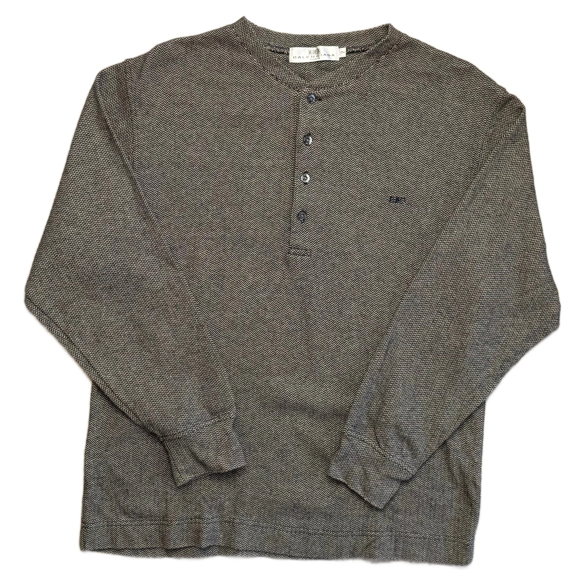 Vintage Balenciaga Knitted Sweatshirt - Grey - M