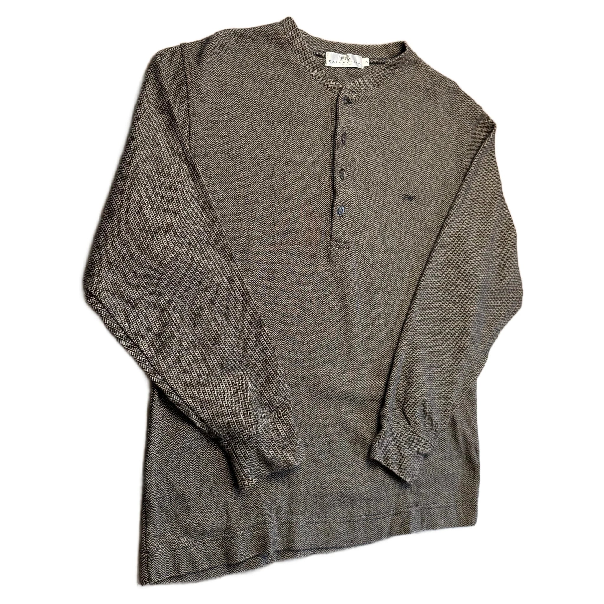Vintage Balenciaga Knitted Sweatshirt - Grey - M