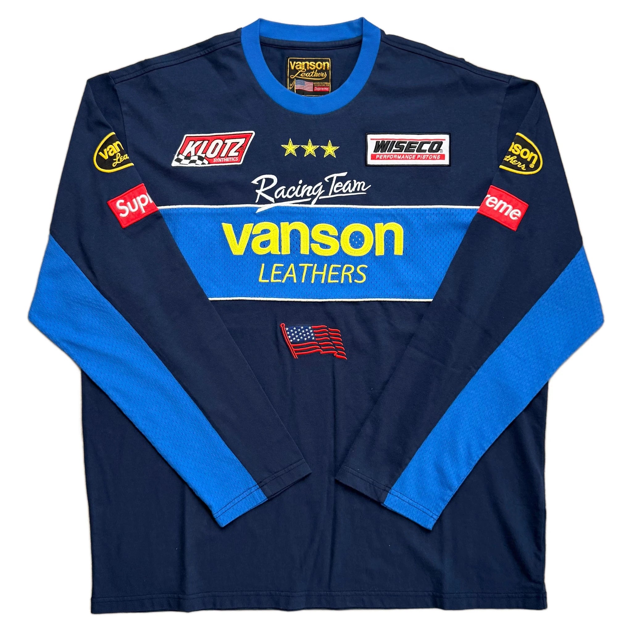 Supreme x Vanson T-Shirt - Navy Blue - XL