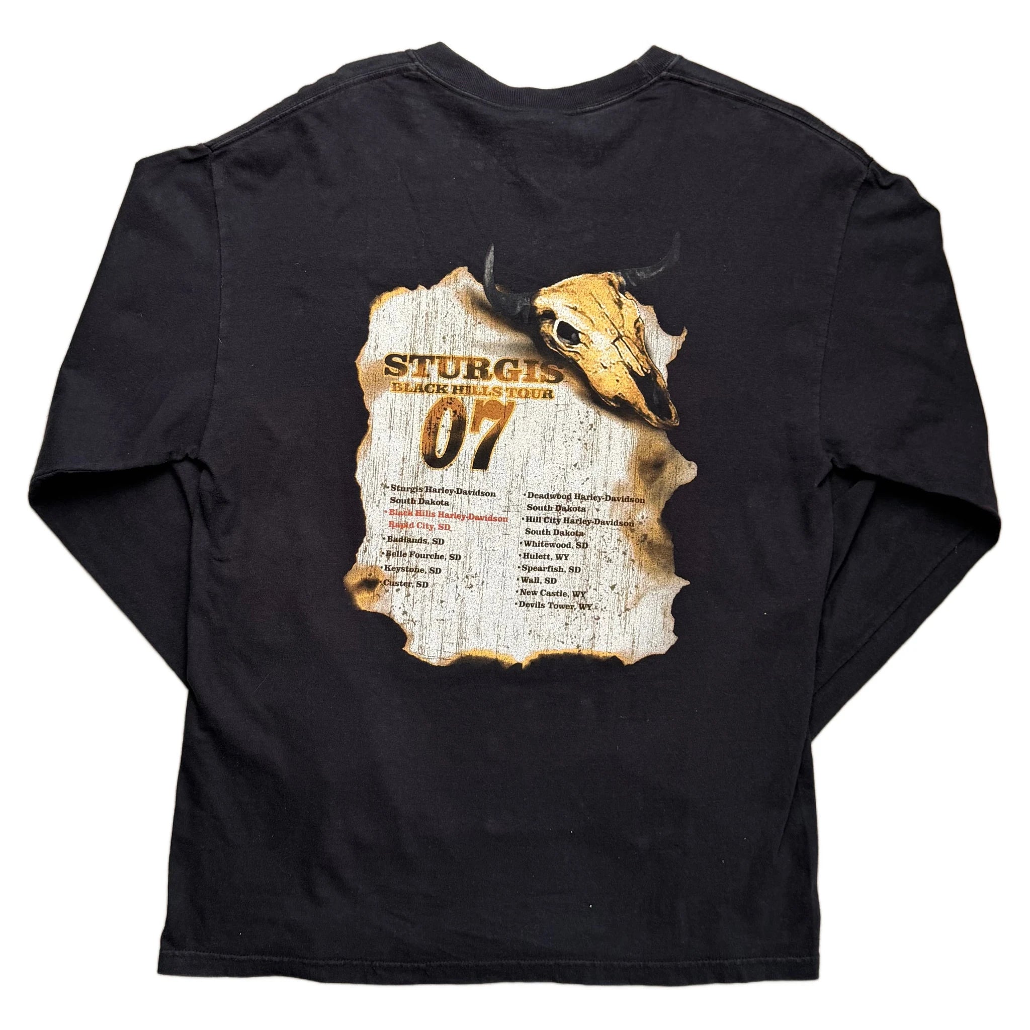 Vintage 2007 Harley Davidson T-Shirt - Black - L