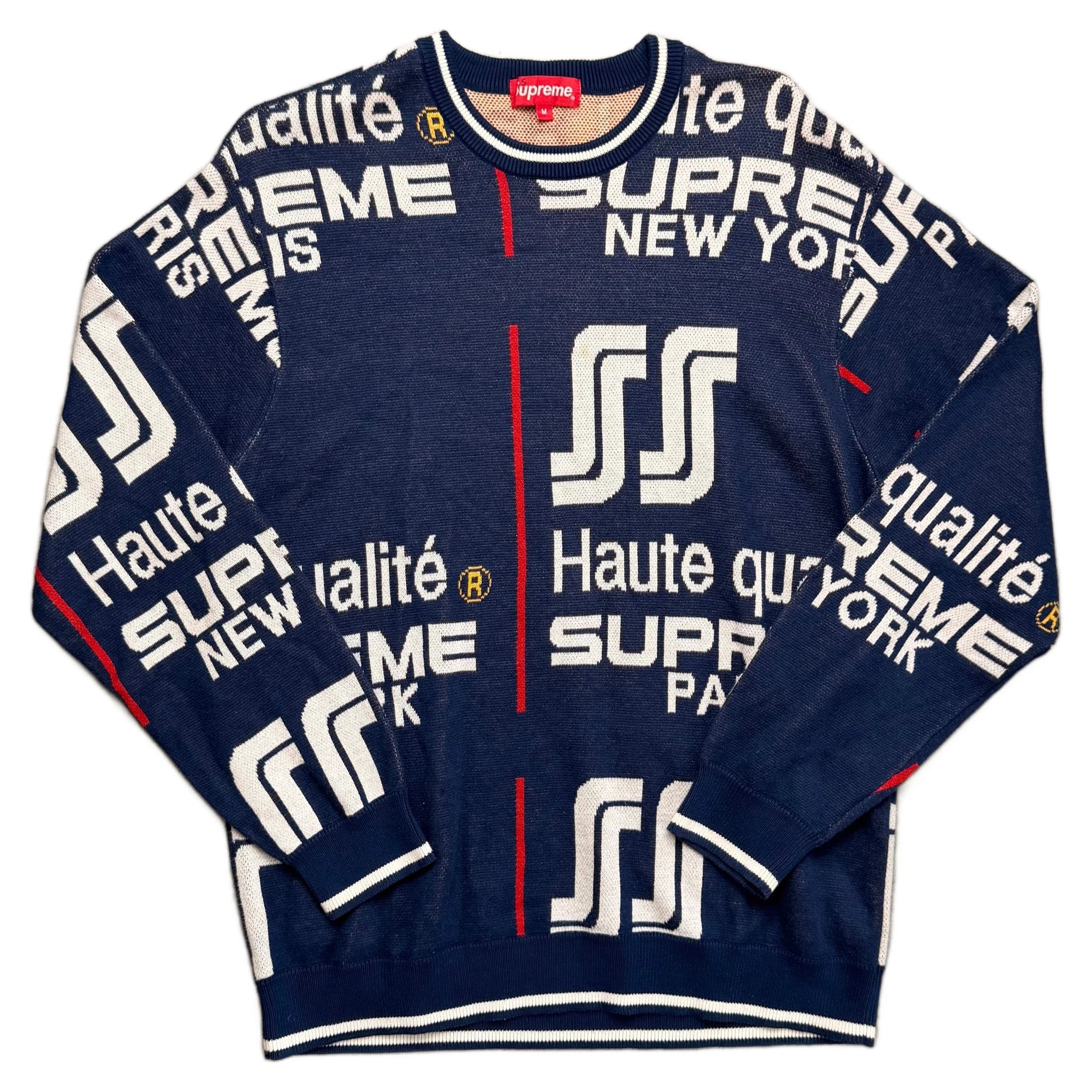 Supreme Knitted Sweatshirt - Navy Blue - M