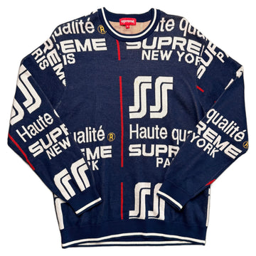 Supreme Knitted Sweatshirt - Navy Blue - M